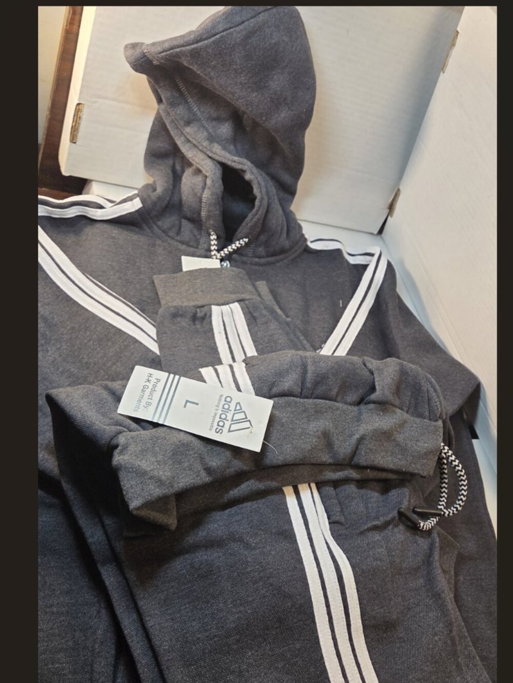 Adidas 2-Piece Set – Hoodie & Sweatpants (Size Large) - NEW-Free Box Shipping